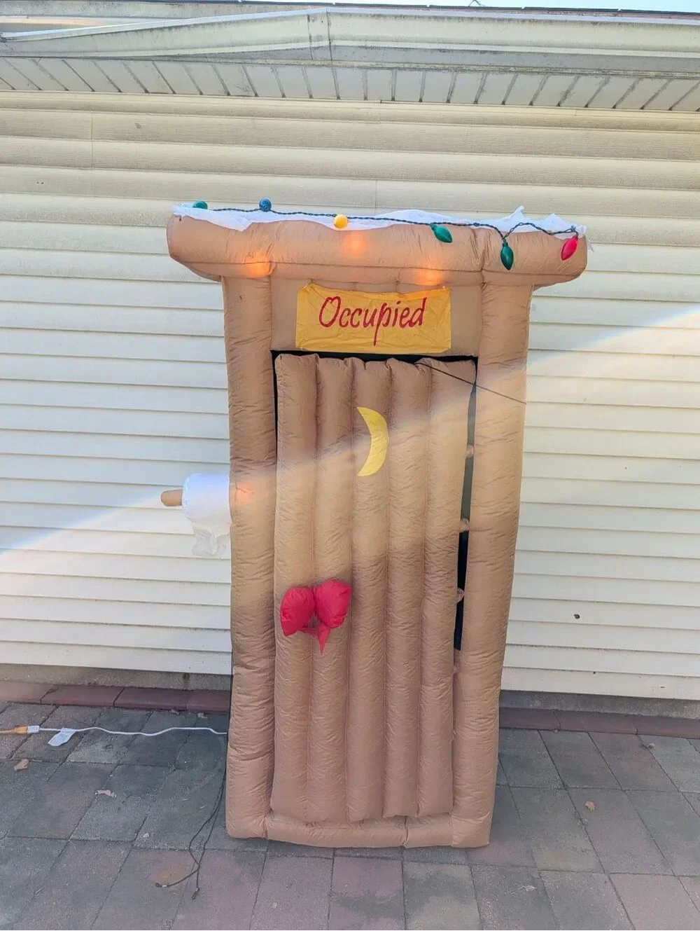 6' Gemmy Animated Airblown Inflatable Christmas Santa Claus in Outhouse
